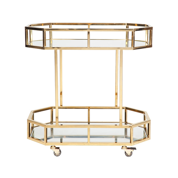 Lavish Mirrored Trolley |  Gold