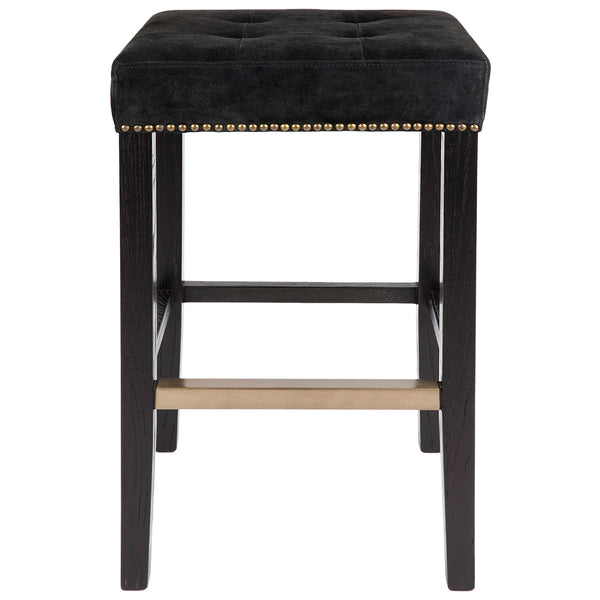 Cedar Kitchen Stool | Black Suede