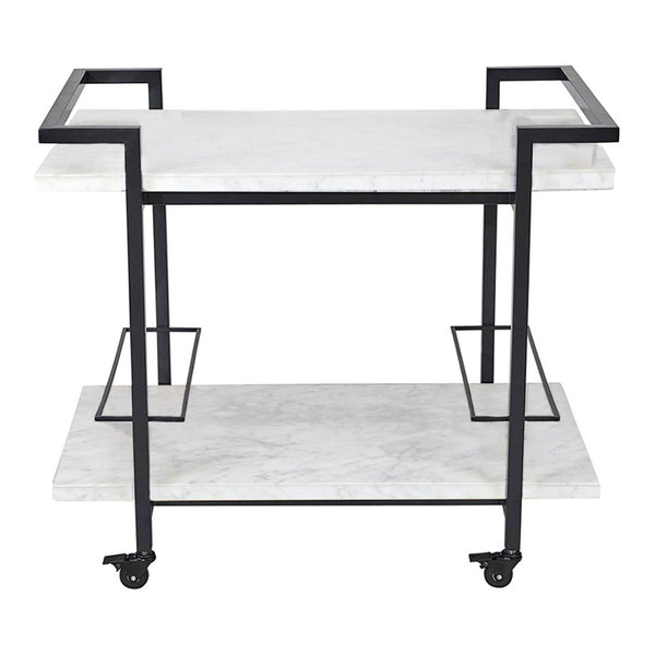 Frankie White Marble Bar Cart | Black