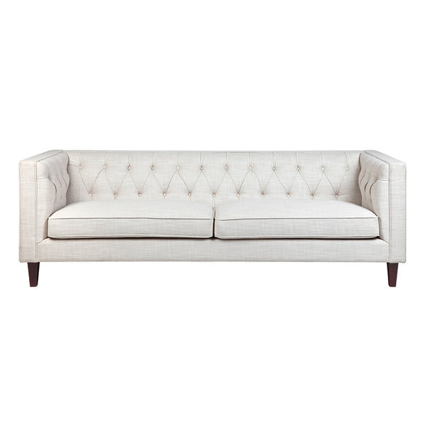 Anton 3 Seater Tufted Sofa | Natural Linen