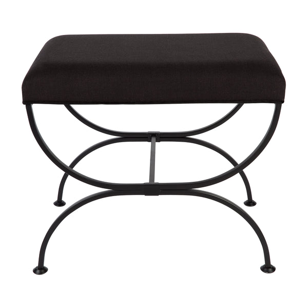 Sovax Black Iron Stool | Black Linen