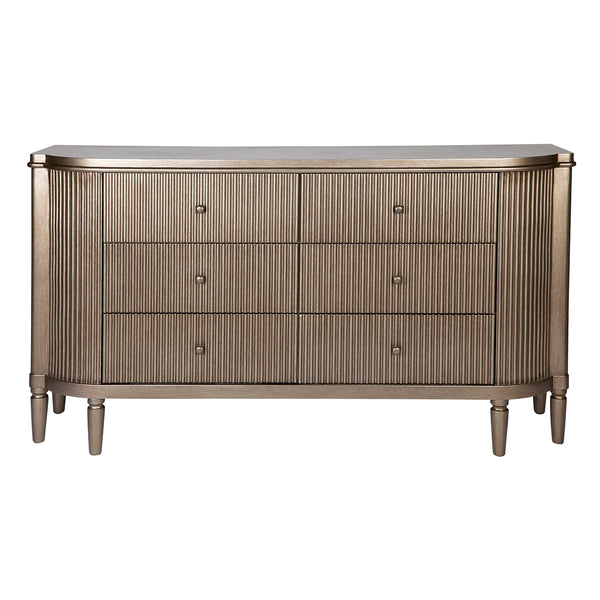 Jasper 6 Drawer chest |  Antique Gold