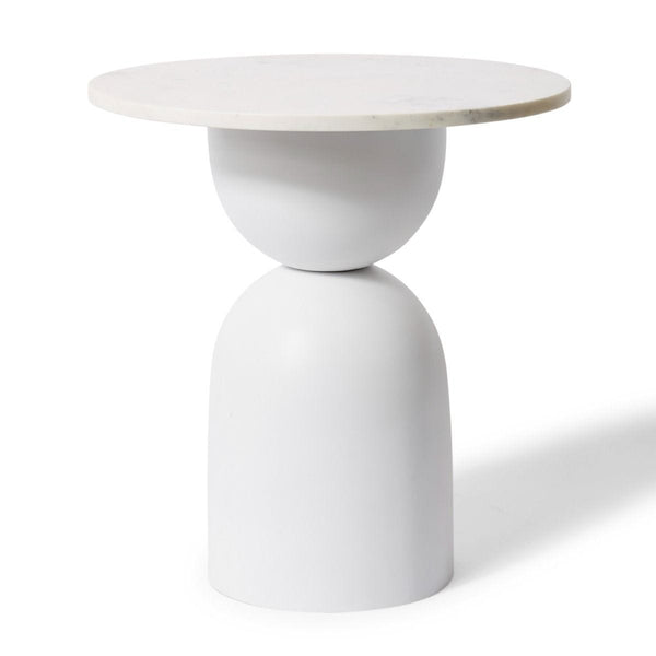 Heather Marble Side Table | White