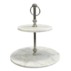 Nuvola 2-Tier Marble Cake Plate